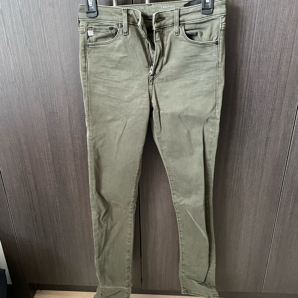 Olive green ankle length jeans